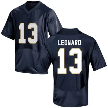 Navy Blue Riley Leonard Men's Notre Dame Fighting Irish Football College Jersey - Game