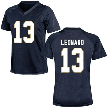 Navy Blue Riley Leonard Women's Notre Dame Fighting Irish Football College Jersey - Game